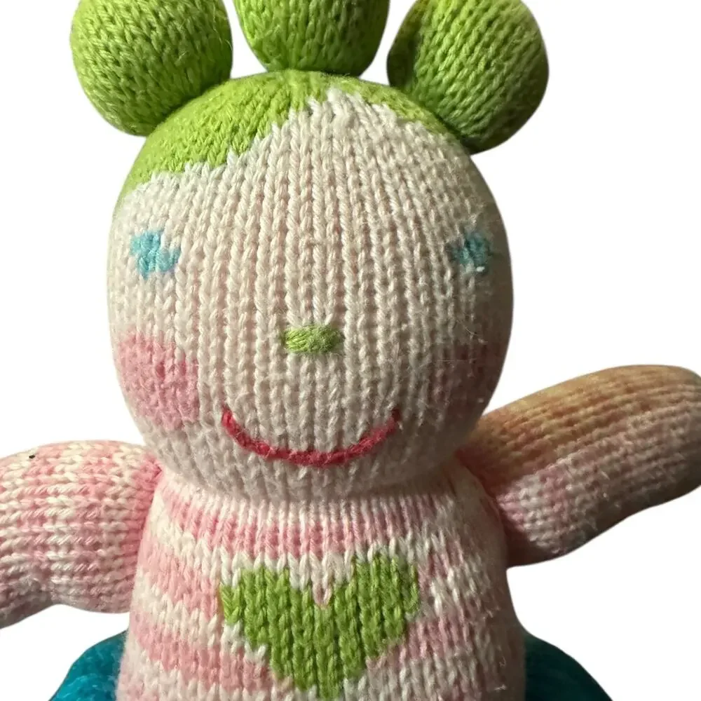 Blabla Kids April Knit Doll Cotton Plush Retired Green Heart Striped Rare 15inch